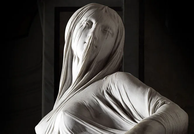 Modestia de Antonio Corradini, una mujer vista a través de un velo de mármol